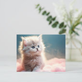 Schattig kitten feestdagenkaart (Staand voorkant)