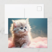Schattig kitten feestdagenkaart (Voorkant / Achterkant)