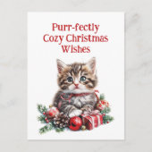 Schattig Kitten Feestdagenkaart (Voorkant)