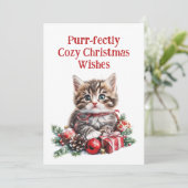 Schattig Kitten Feestdagenkaart (Staand voorkant)