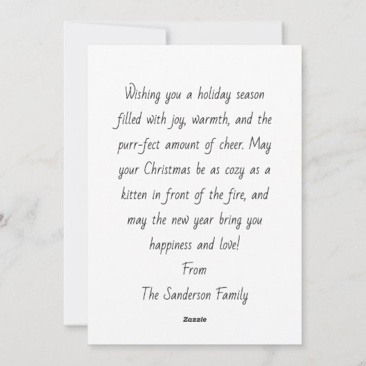 Schattig Kitten Feestdagenkaart (Achterkant)