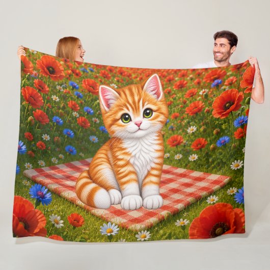 Schattig Kitten Fleece Deken (In situ)