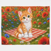 Schattig Kitten Fleece Deken (Voorkant (Horizontaal))