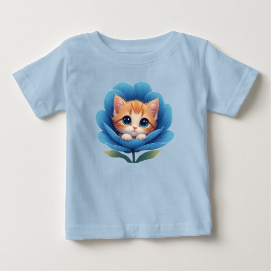 Schattig Kitten Genesteld in een Bloeiende Bloem (Voorkant)