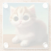 Schattig Kitten Glazen Onderzetter (Achterkant)