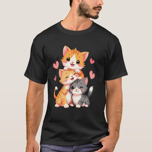 Schattig Kitten Grappige Kitty Romantisch T-Shirt (Voorkant)