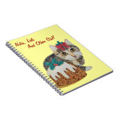 schattig kitten grijs tafeltje door een likkerpoot notitieboek (Rechterzijde)