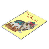 schattig kitten grijs tafeltje door een likkerpoot notitieboek (Linkerzijde)