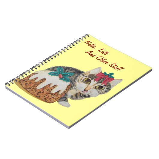 schattig kitten grijs tafeltje door een likkerpoot notitieboek (Linkerzijde)