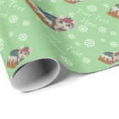 schattig kitten grijs tafeltje door op paw kerst t cadeaupapier (Rol Hoek)