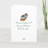 schattig kitten grijs tafeltje door op paw kerst t feestdagen kaart (Achterkant)