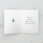 schattig kitten grijs tafeltje door op paw kerst t feestdagen kaart (Binnen)