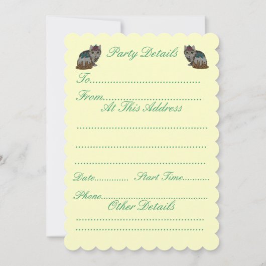 schattig kitten grijs tafeltje door op paw kerst t kaart (Achterkant)