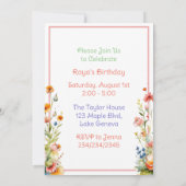 Schattig kitten in bloemen meisje's verjaardagsfee kaart (Achterkant)