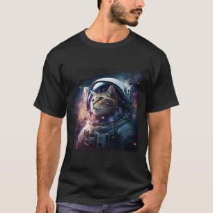 Schattig Kitten In Diepe Ruimte Kat T-shirt
