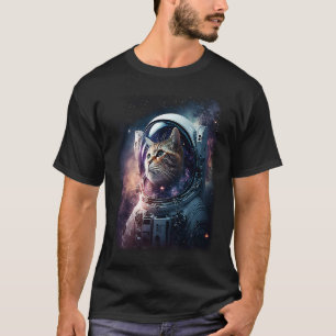 Schattig Kitten In Diepe Ruimte Kat T-shirt