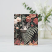 Schattig Kitten in een Bloempot Briefkaart (Staand voorkant)