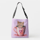Schattig kitten in Mok Crossbody Tas (Achterkant)