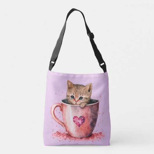 Schattig kitten in Mok Crossbody Tas (Achterkant)