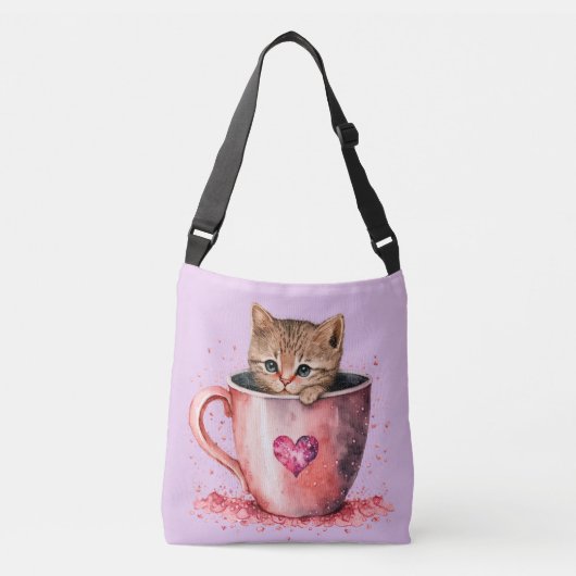 Schattig kitten in Mok Crossbody Tas (Voorkant)