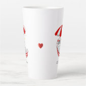 Schattig Kitten in Rood & Wit Hangmatje Latte Mok (Voorkant)