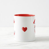Schattig Kitten in Rood & Wit Hangmatje Mok (Midden)