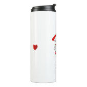 Schattig Kitten in Rood & Wit Hangmatje Thermosbeker (Gedraaid links)