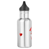 Schattig Kitten in Rood & Wit Hangmatje Waterfles (Links)