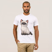 Schattig Kitten in Vis Kom T-shirt (Voorkant volledig)