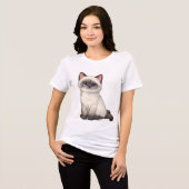Schattig Kitten in Vis Kom Tri-Blend Shirt (Voorkant volledig)