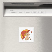 Schattig Kitten Kat Rood Geel Paraplu Herfst Magneet (Insitu (Vaatwasser))