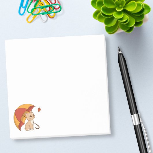 Schattig Kitten Kat Rood Geel Paraplu Herfst Post-it® Notes