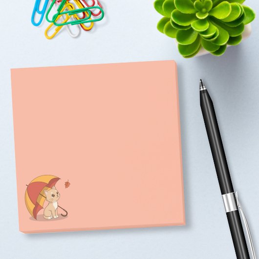 Schattig Kitten Kat Rood Geel Paraplu Herfst Roze Post-it® Notes