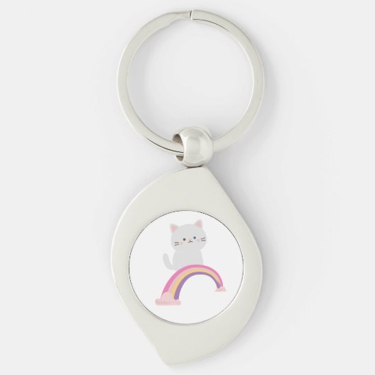 Schattig Kitten Kat Sleutelhanger (Voorkant)