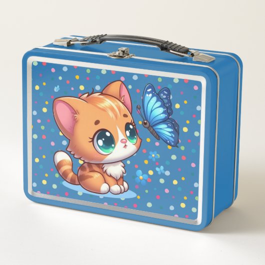 Schattig kitten/kat & vlinder  (Voorkant)