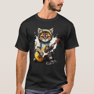 Schattig Kitten Kater Speelt Gitaar 1 T-shirt