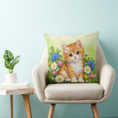 Schattig Kitten Kussen (Stoel)