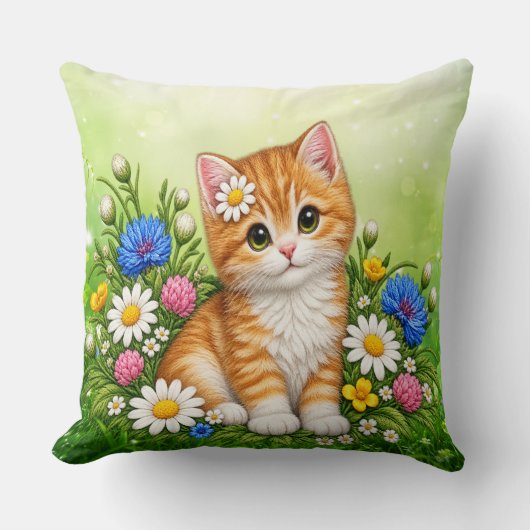 Schattig Kitten Kussen (Voorkant)