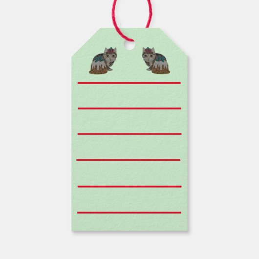 schattig kitten likkende pootjes grijs tafeltje ka cadeaulabel (Achterkant)