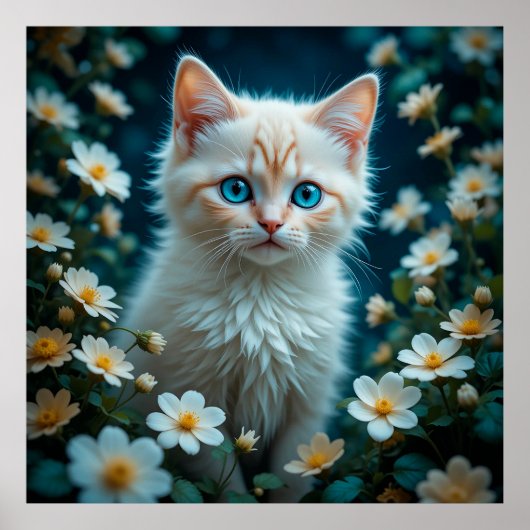 Schattig Kitten Met Blauwe Ogen Poster (Voorkant)