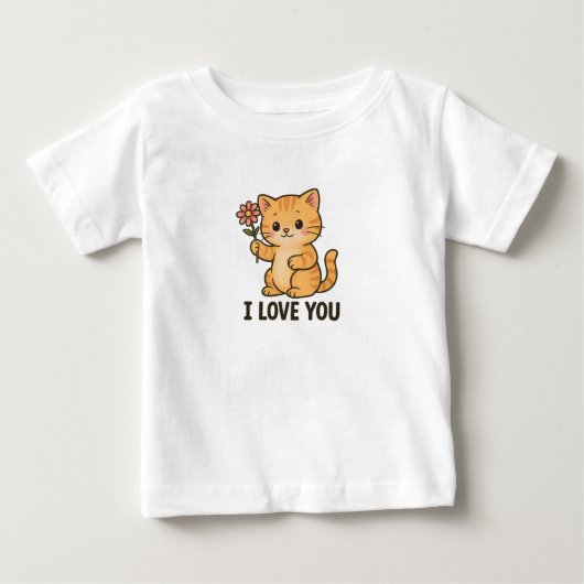 Schattig Kitten met Bloem – IK HOU VAN JE Schattig (Voorkant)