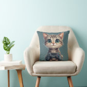Schattig Kitten met Game Controller Gamer Kat Kussen (Stoel)