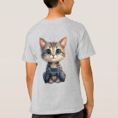 Schattig Kitten met Game Controller Gamer Kat T-shirt (Achterkant)