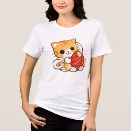 Schattig Kitten met Garenspool Tri-Blend Shirt