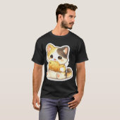 Schattig Kitten met Gouden Vis T-shirt (Voorkant volledig)