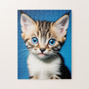 Schattig Kitten Portret met Mooie Blauwe Ogen Legpuzzel