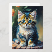 Schattig Kitten schilderij Kaart (Voorkant / Achterkant)