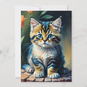 Schattig Kitten schilderij Kaart