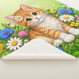 Schattig Kitten Sherpa Deken