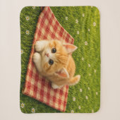 Schattig Kitten Sherpa Deken (Voorkant)